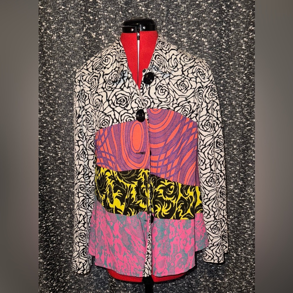 Aunt Wanda multi pattern coat